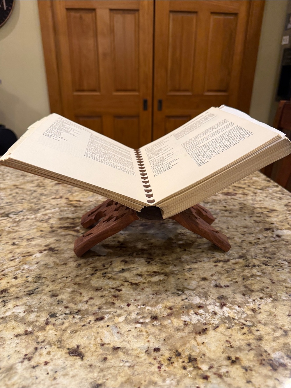 Vintage Handcrafted Wooden Book Stand - Brown